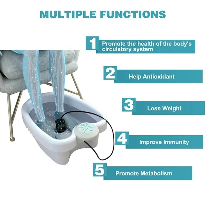 Foot Detox Ionic Spa Machine Footbath Spa Detoxification Massager Mini Foot Bath Without Basin Therapy Arrays Aqua Massage Tools