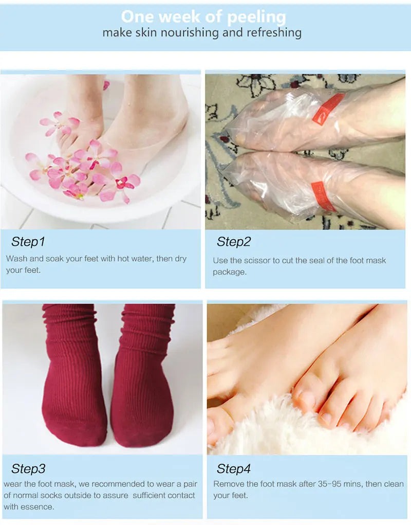 Exfoliating Foot Mask Foot SPA Pedicure Socks Exfoliation Scrub Remove Dead Skin Pedicure Socks Whitening Foot Foot Skin Care