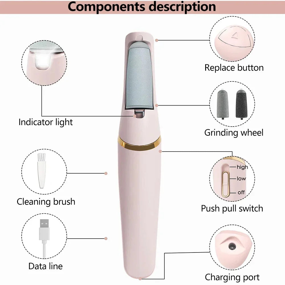 Rechargeable Electric Foot Callus Remover Pedicure Machine Foot Grinder Foot Tools Foot Files Clean Tools for Hard Cracked Skin