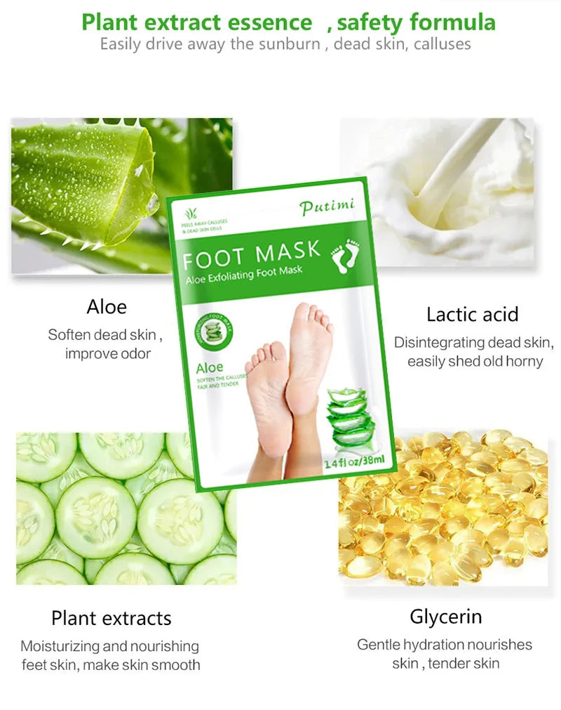 Exfoliating Foot Mask Foot SPA Pedicure Socks Exfoliation Scrub Remove Dead Skin Pedicure Socks Whitening Foot Foot Skin Care