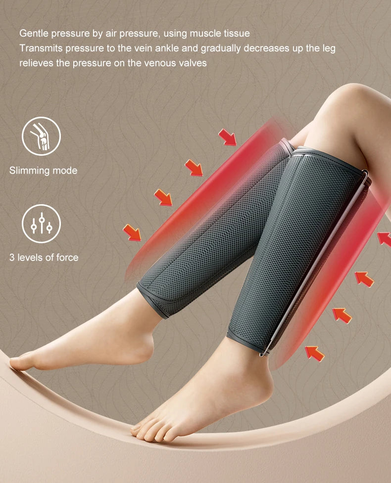 Electric Foot Massage Machine Kneading Roller 8D Airbag Compress Heating Shiatsu Multifunctional Foot Calf Massager Health Care