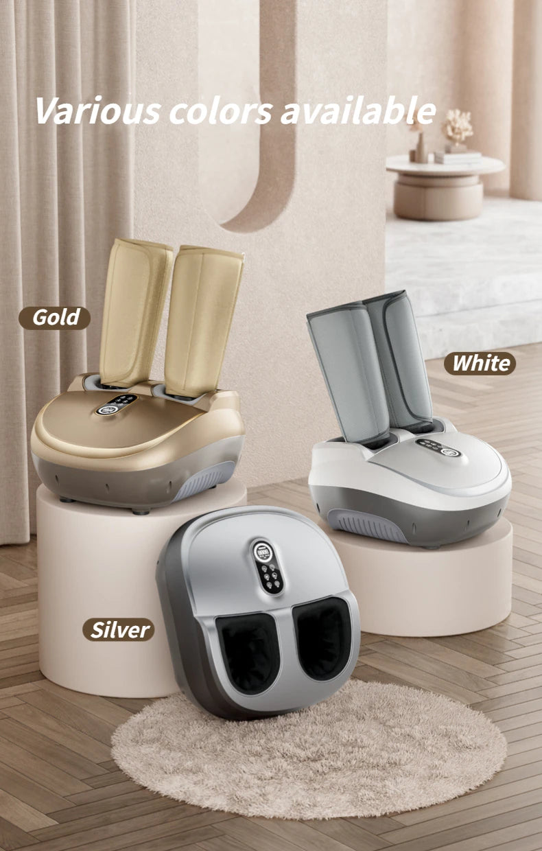 Electric Foot Massage Machine Kneading Roller 8D Airbag Compress Heating Shiatsu Multifunctional Foot Calf Massager Health Care