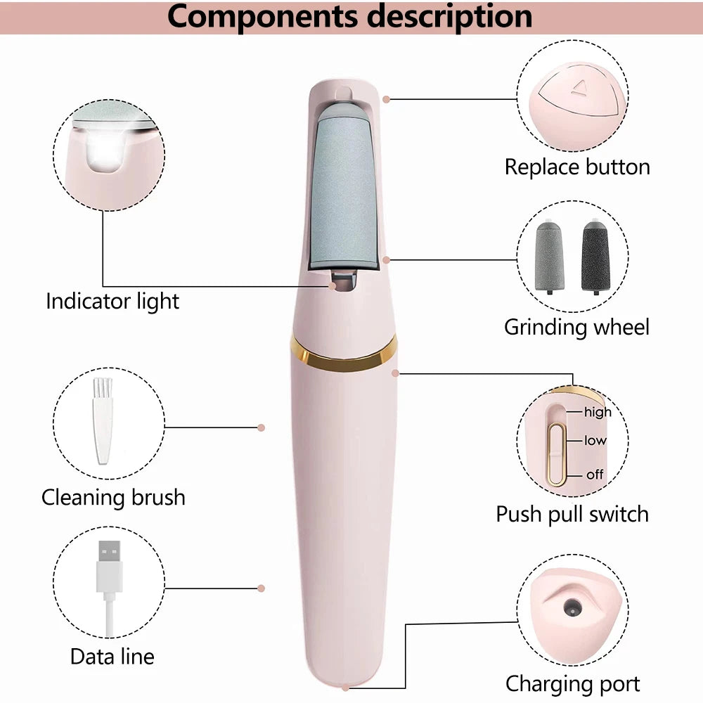 Rechargeable Electric Foot Callus Remover Pedicure Machine Foot Grinder Foot Tools Foot Files Clean Tools for Hard Cracked Skin