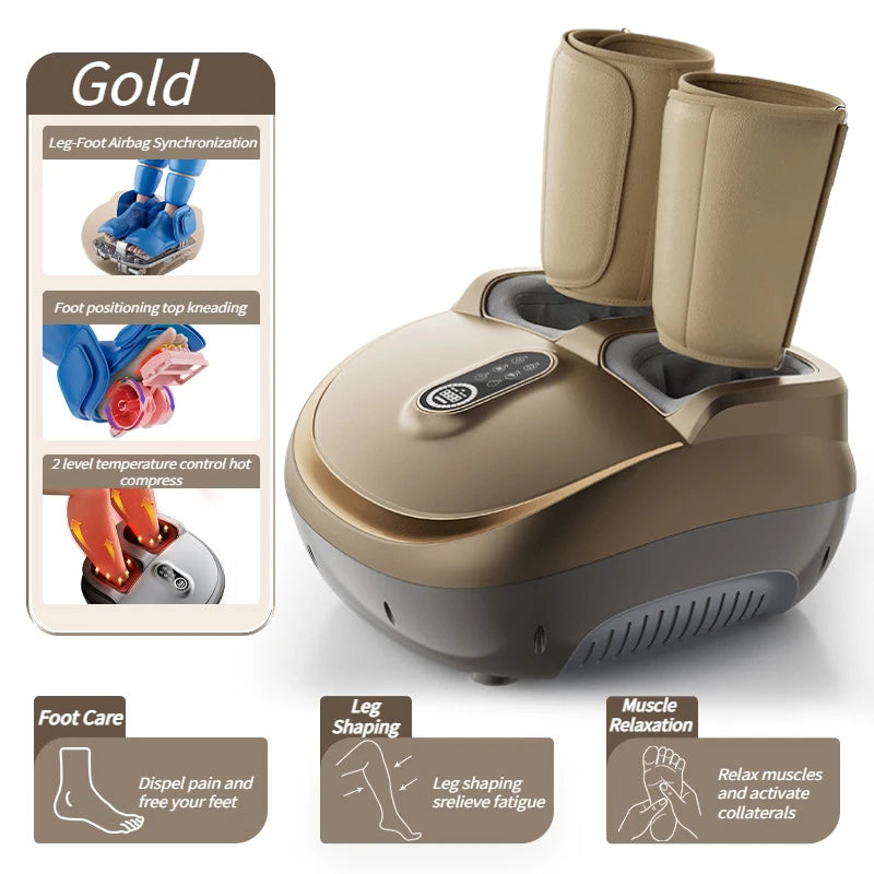 Electric Foot Massage Machine Kneading Roller 8D Airbag Compress Heating Shiatsu Multifunctional Foot Calf Massager Health Care
