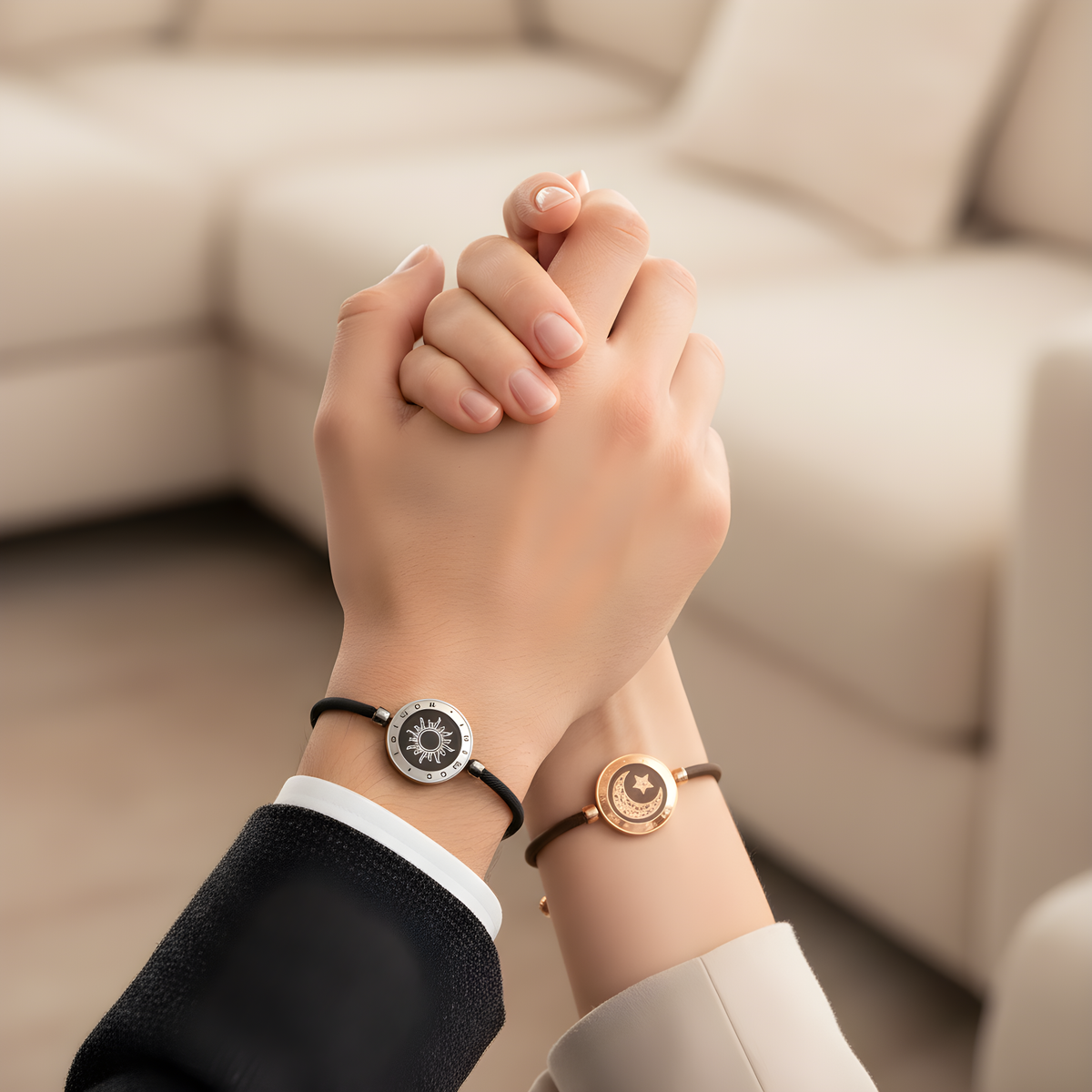 Sun-Moon Smart Sensing Couple Bracelet
