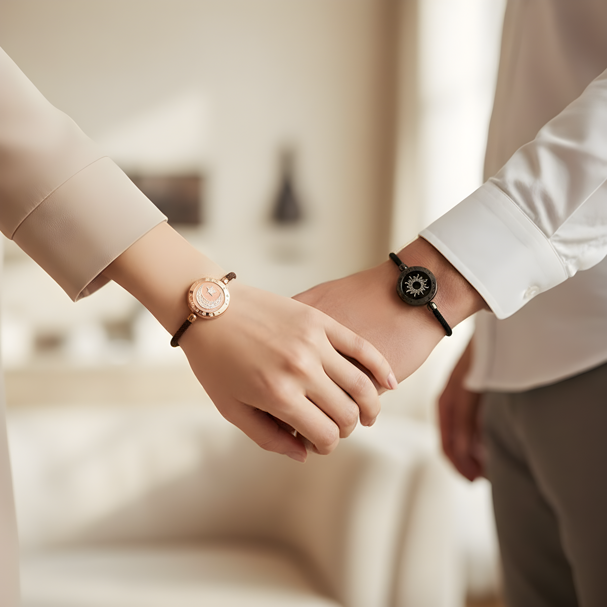 Sun-Moon Smart Sensing Couple Bracelet