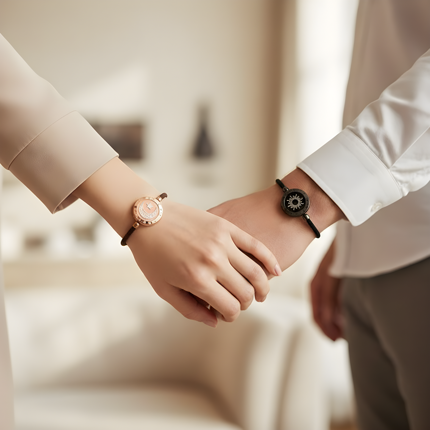 Sun-Moon Smart Sensing Couple Bracelet