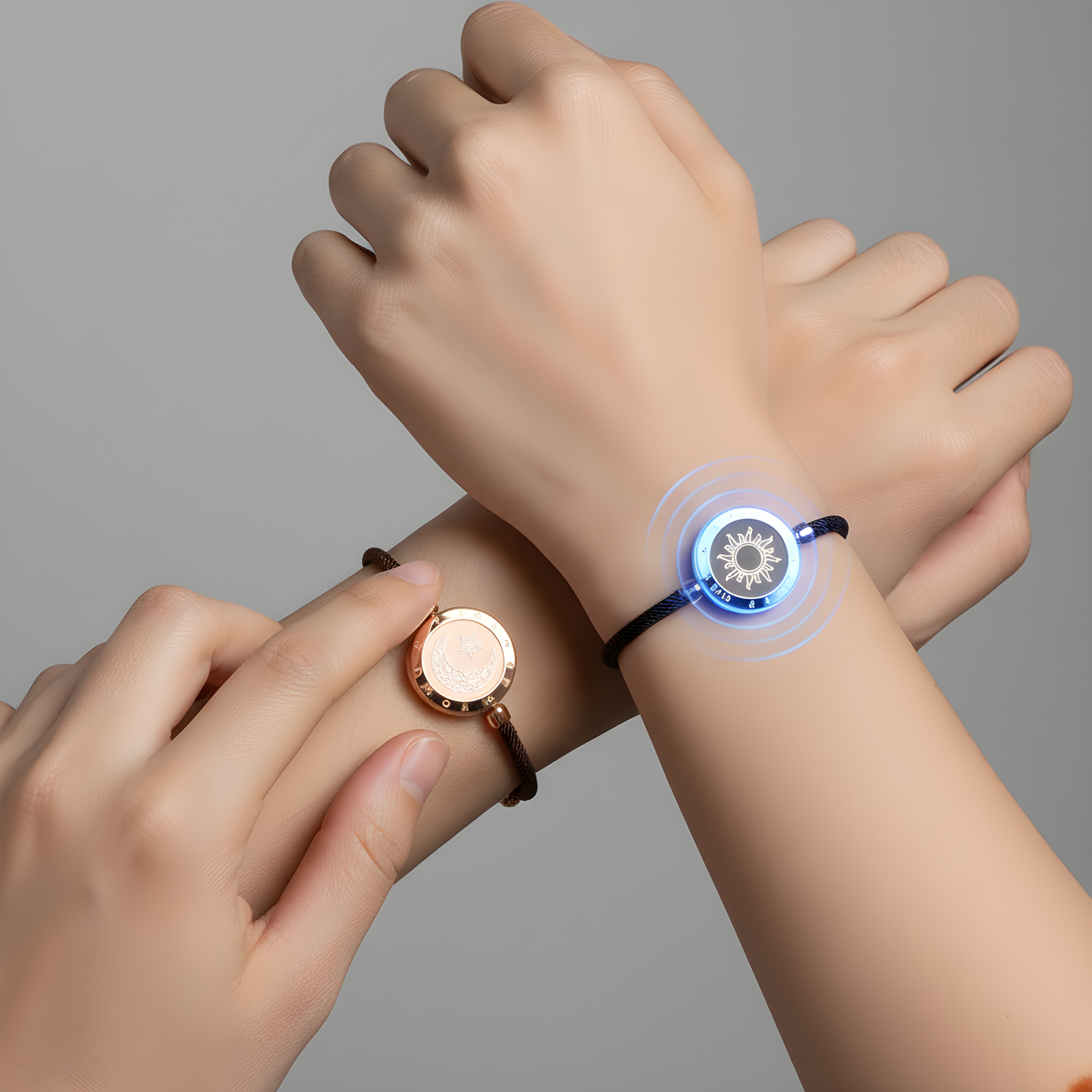 Sun-Moon Smart Sensing Couple Bracelet